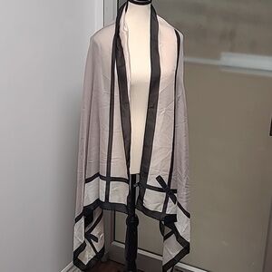 Unbranded OS Grey/Black Silk Feeling Shawl/Scarf